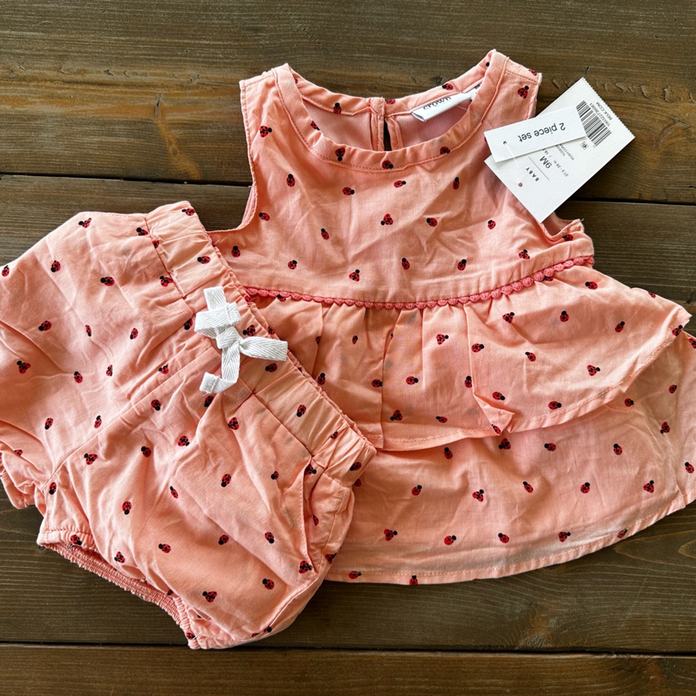 9 mo pink ladybug outfit for summer